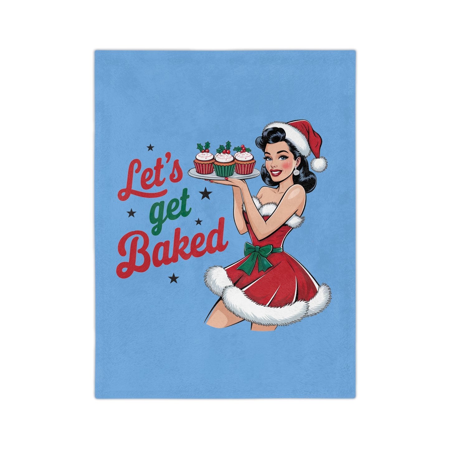 Let's Get Baked-Velveteen Microfiber Blanket (Lt Blue)