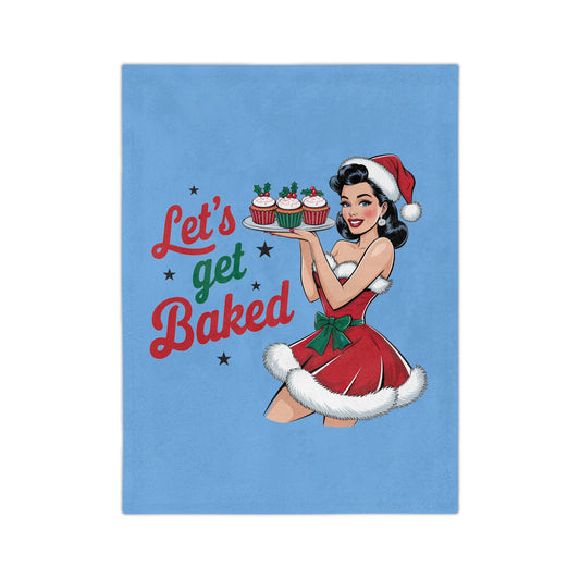 Let's Get Baked-Velveteen Microfiber Blanket (Lt Blue)