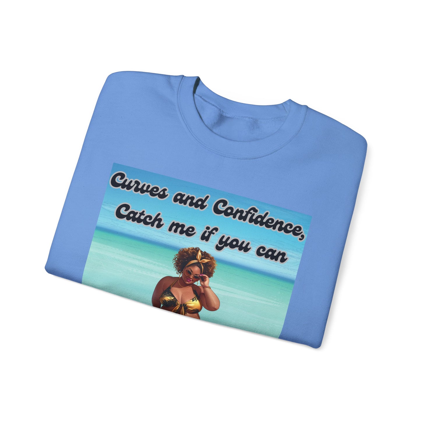 Curves and Confidence Catch Me If You Can Sweatshirt, Unisex Crewneck Sweatshirt