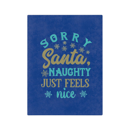 Naughty Feels Nice 1-Velveteen Microfiber Blanket (Dk Blue)