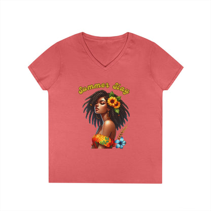 Summer Vibes 3 Ladies' V-Neck T-Shirt