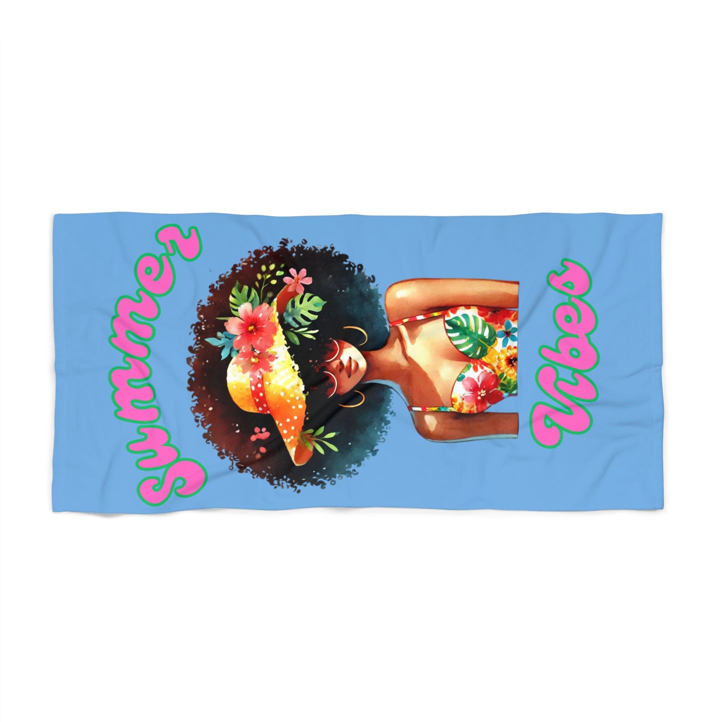 Vibrant Beach Towel, Summer Vibes Towel 2-Lt Blue