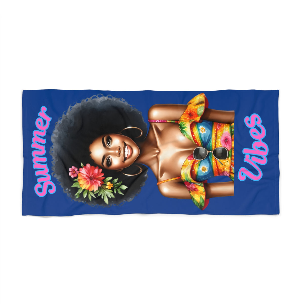 Summer Vibes Beach Towel 4-Dk Blue