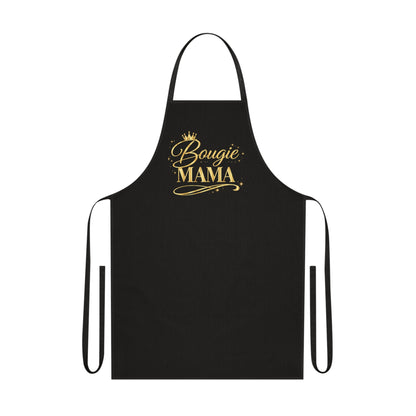 Bougie Mama Cotton Apron – Gold Script Kitchen Apron for Stylish Moms