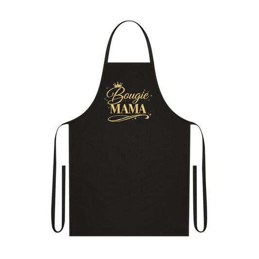 Bougie Mama Cotton Apron – Gold Script Kitchen Apron for Stylish Moms