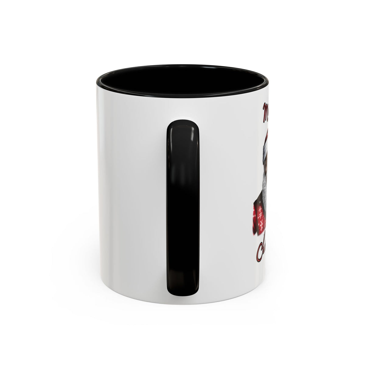 Black Santa-Accent Coffee Mug (11, 15oz) (Red)