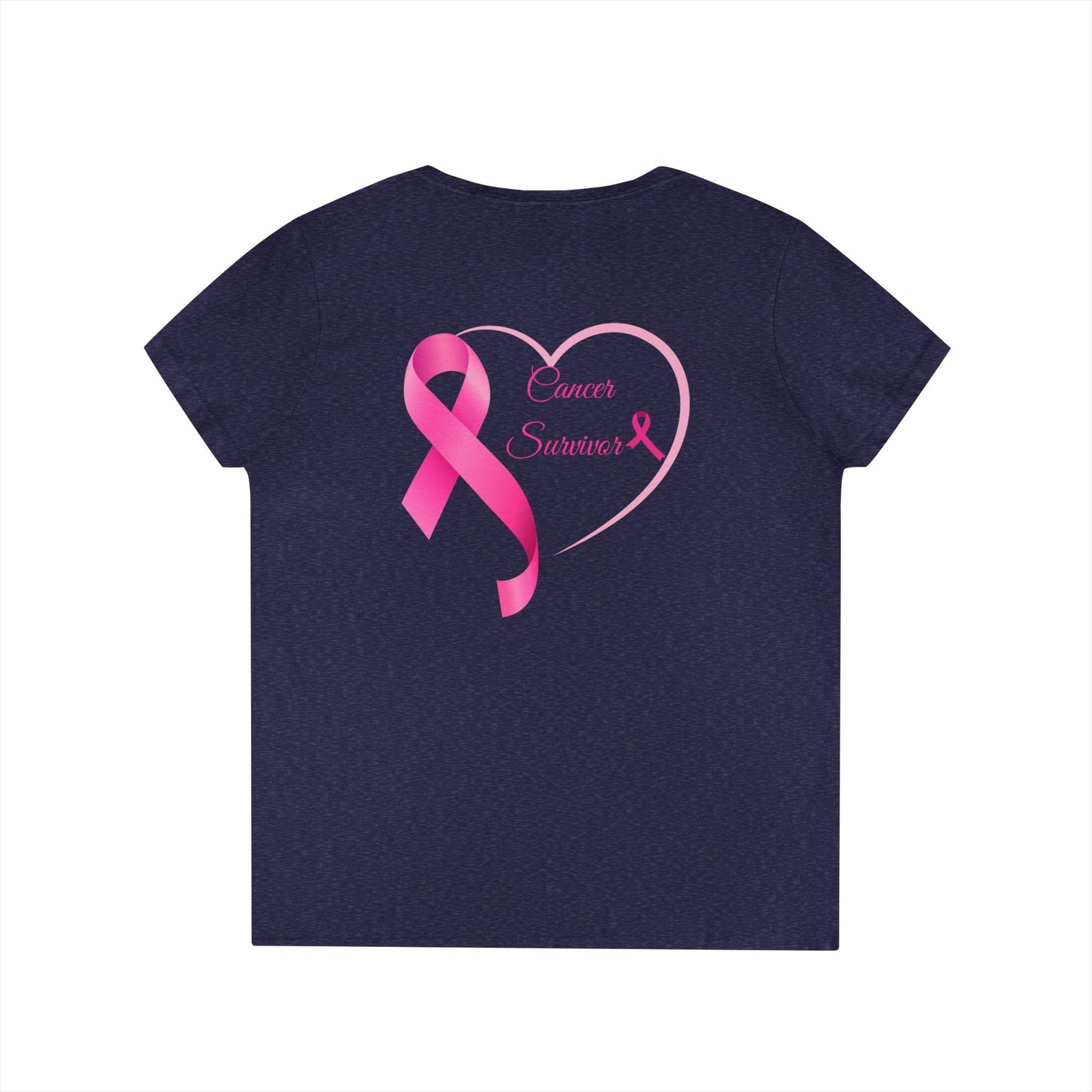 Breast Cancer Awareness V-Neck T-Shirt, Survivor Gift, Supportive Tee, Gift for Her, Awareness Month Apparel