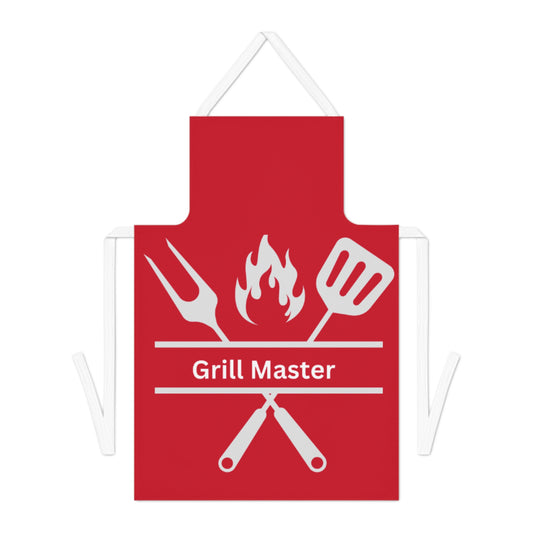 Grill Master Apron-Dk Red-White