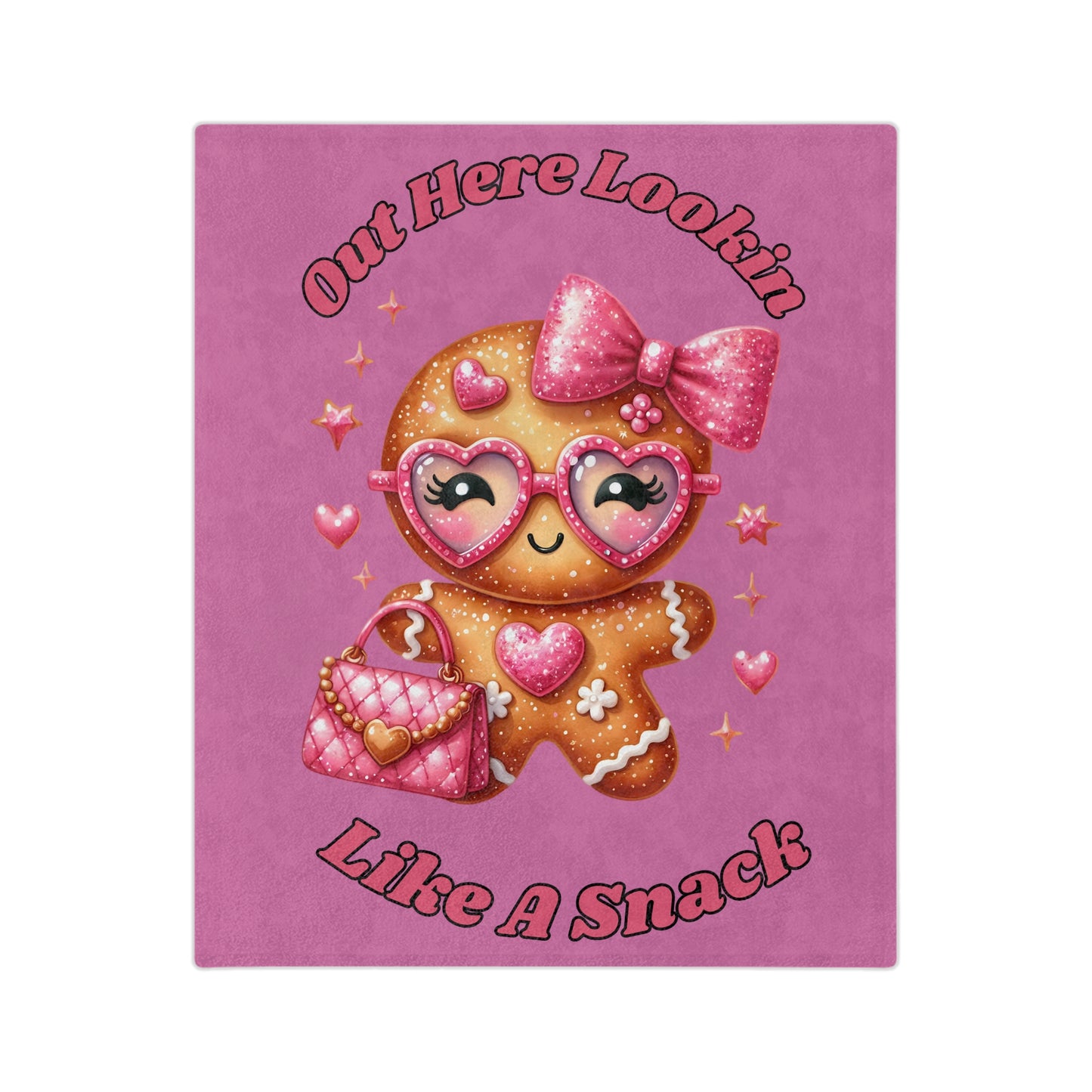 Lookin Like A Snack 1-Velveteen Microfiber Blanket (Lt Pink)