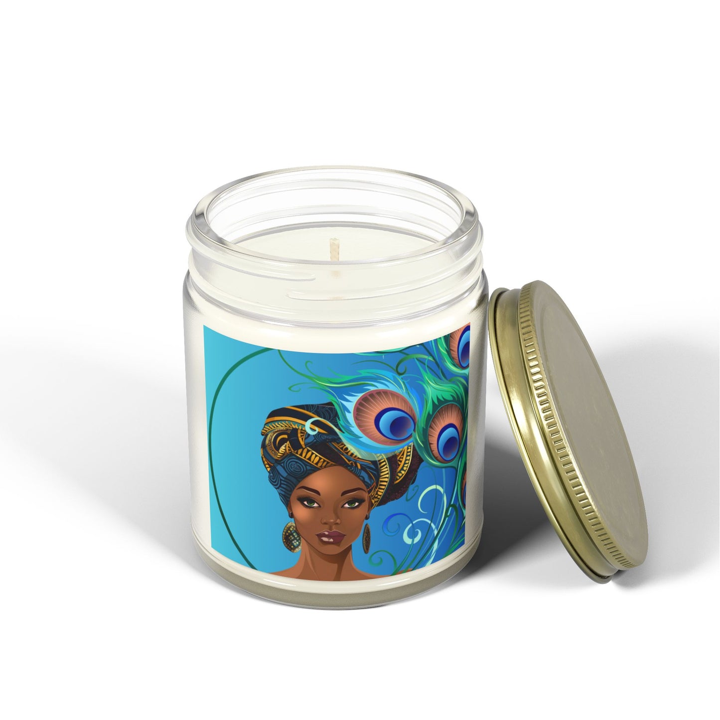 Peacock-Scented Candles, Coconut Apricot Wax (4oz, 9oz)