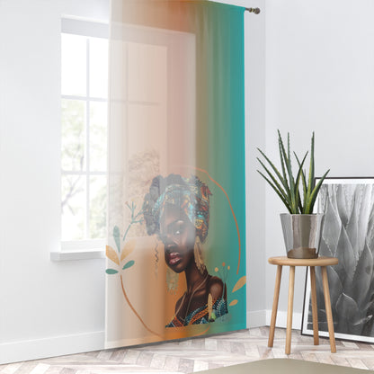 Queen Teal Window Curtain