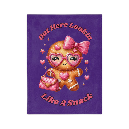 Lookin Like A Snack-1-Velveteen Microfiber Blanket (Dk Purple)