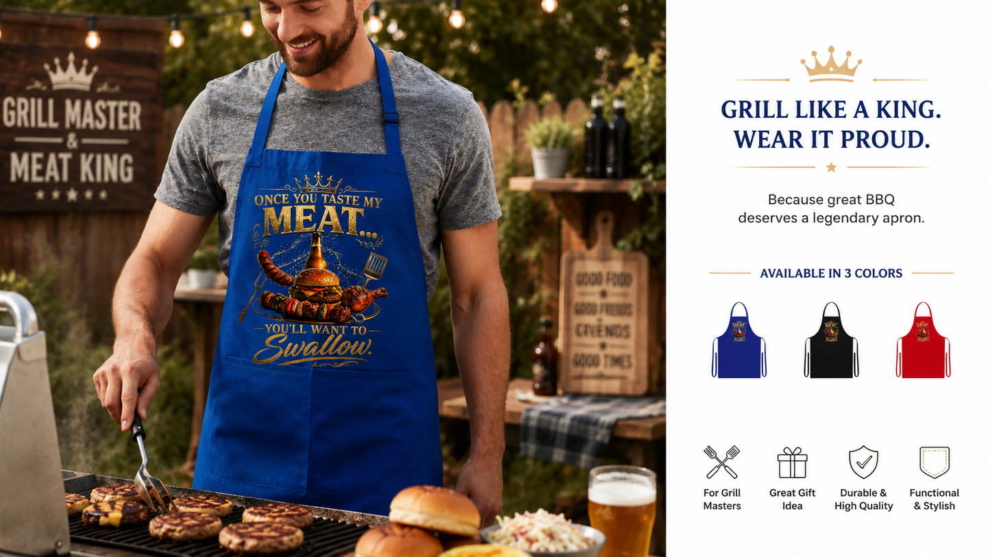 Once You Taste My Meat You'll Want to Swallow' BBQ Chef Cotton Apron