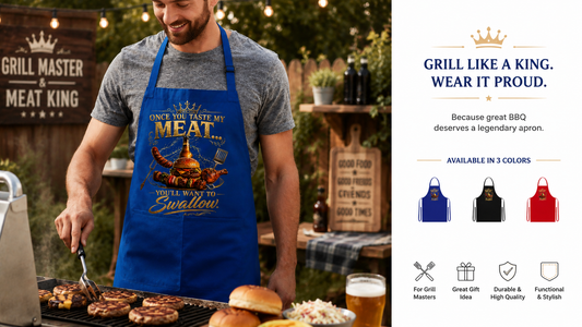 Once You Taste My Meat You'll Want to Swallow' BBQ Chef Cotton Apron