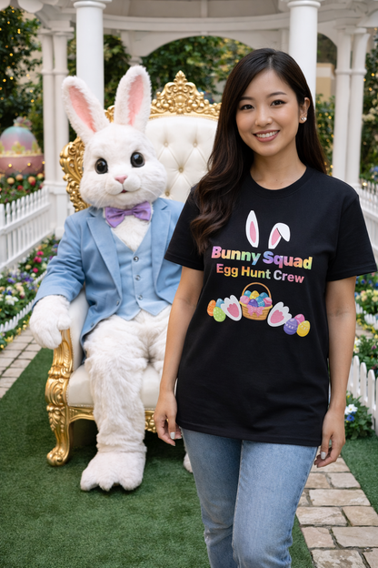 Bunny Squad Tee 2 — Easter Bunny Ears & Colorful Egg Basket Shirt
