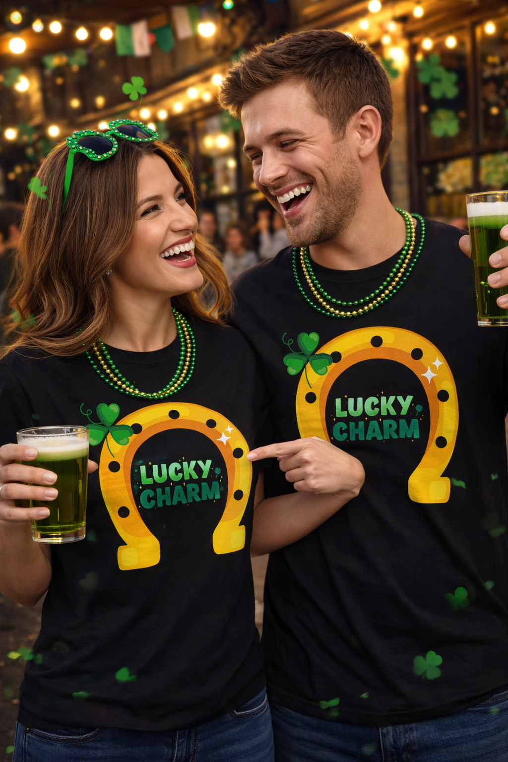 Lucky Charm Horseshoe T-Shirt-St, Patrick's Day