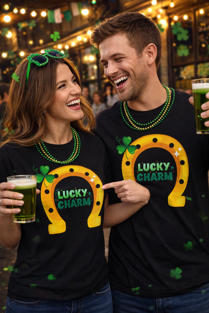Lucky Charm Horseshoe T-Shirt-St, Patrick's Day