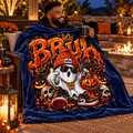 Bruh Halloween Velveteen Plush Blanket-Blue