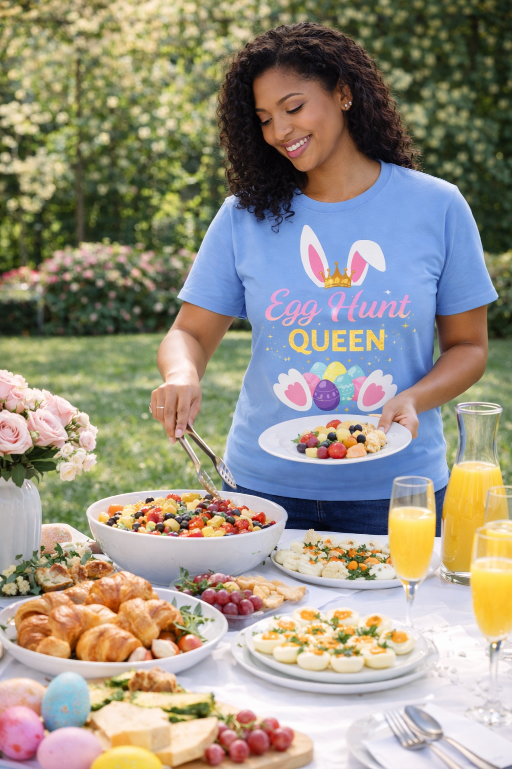 Easter Egg Hunt Queen T-Shirt-1