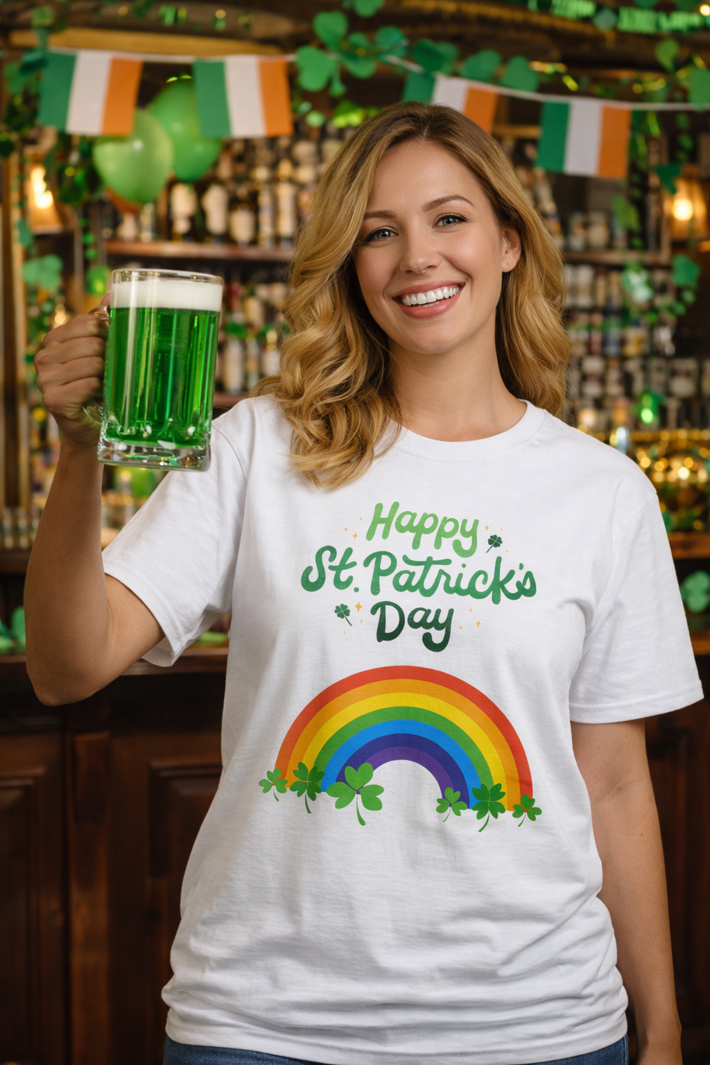 Happy St. Patrick's Day Tee 3 — "Happy St. Patrick's Day" Graphic T-Shirt