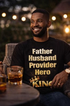 He Is Father Husband Provider Hero King T-Shirt — Men's Father's Day Tribute Tee