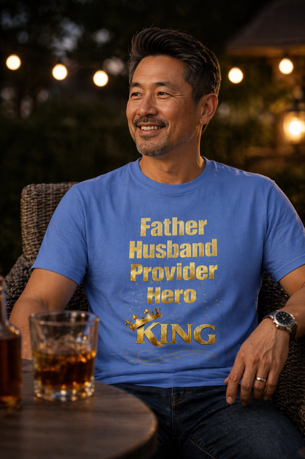 He Is Father Husband Provider Hero King T-Shirt — Men's Father's Day Tribute Tee