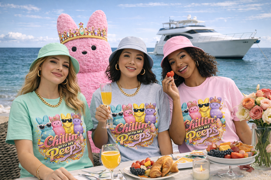 Chillin' With My Peeps T-Shirt 1 — Cute Easter Marshmallow Bunny Graphic Tee