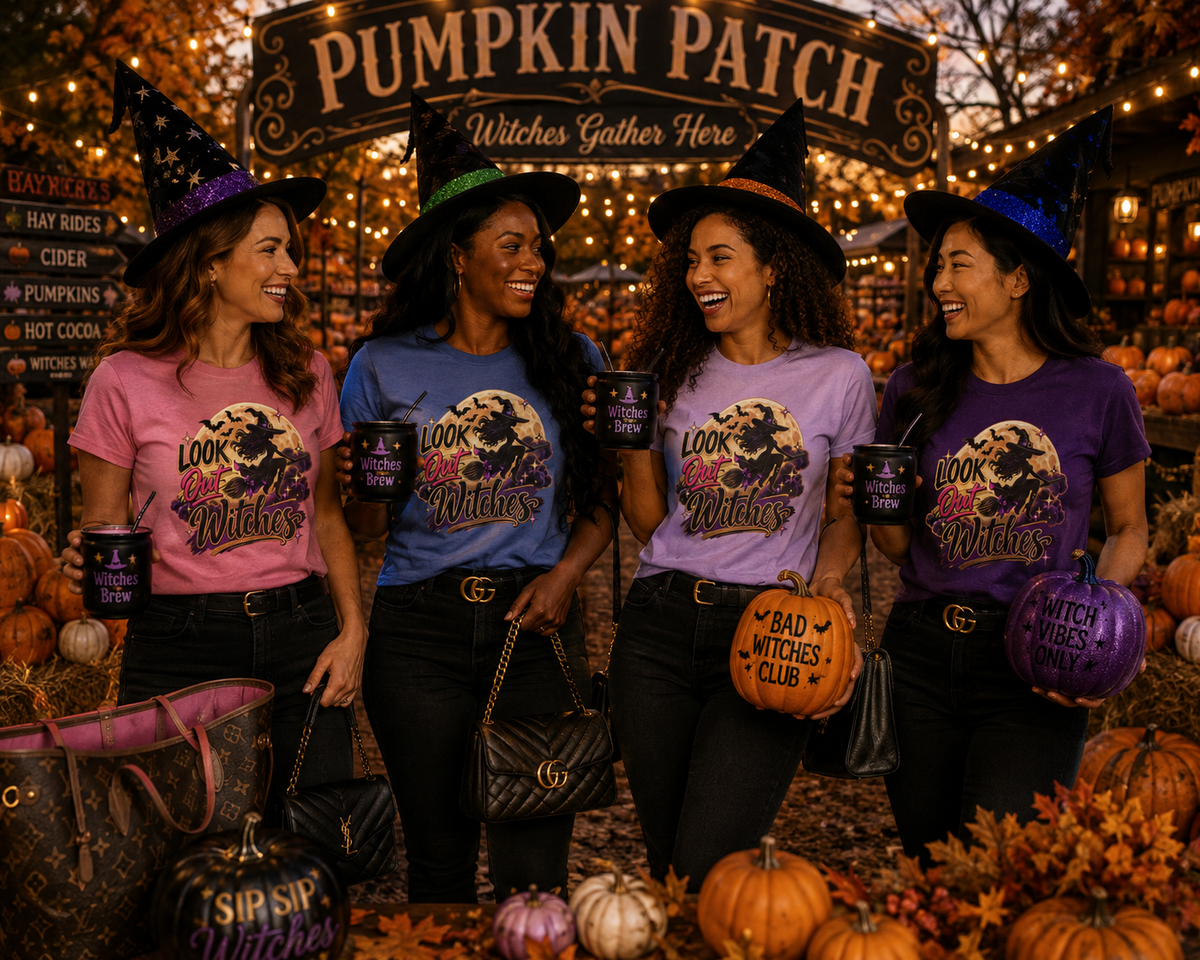 Look Out Witches T-Shirt — Halloween Witch Moon Graphic Tee