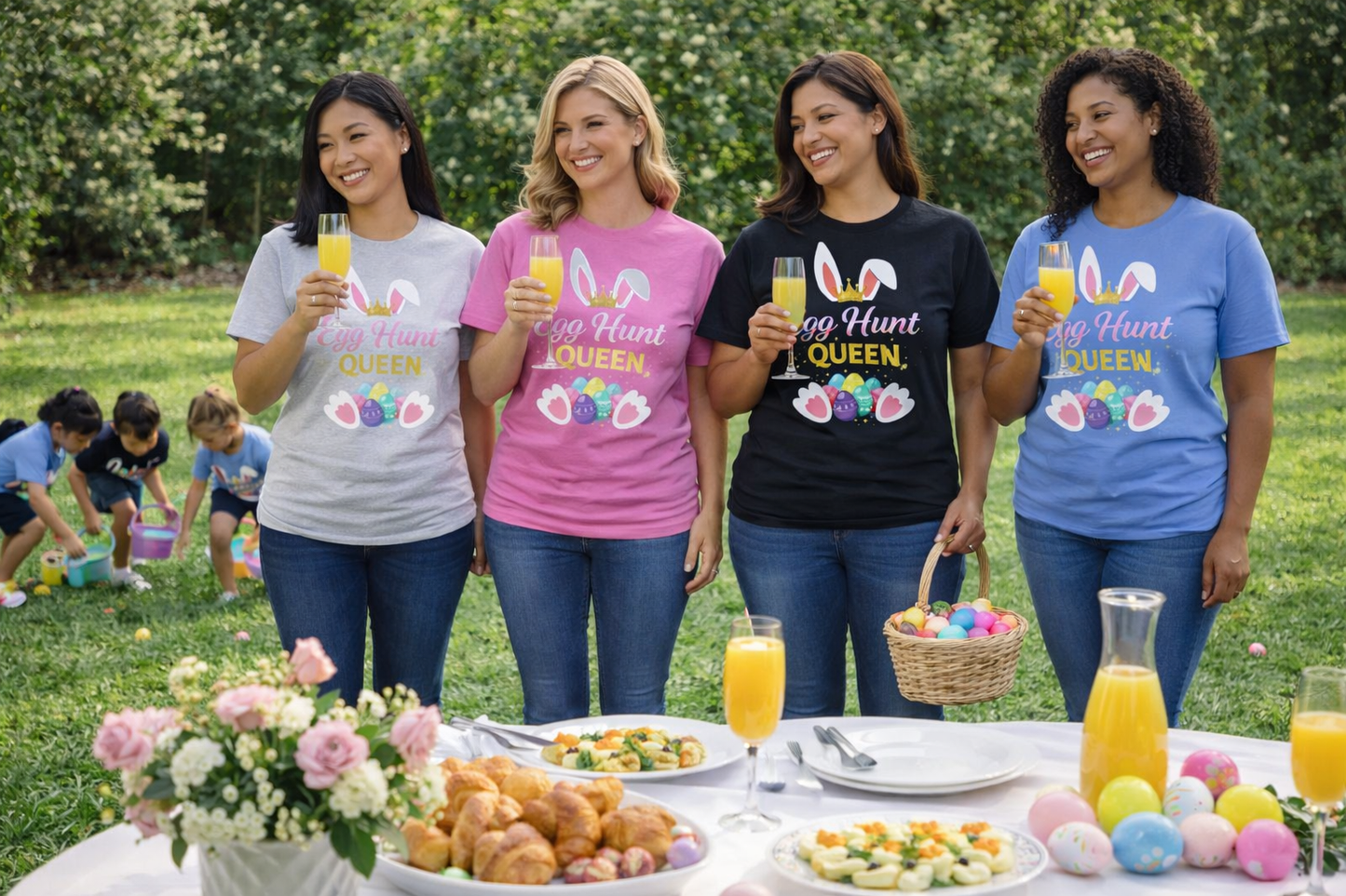 Easter Egg Hunt Queen T-Shirt-1