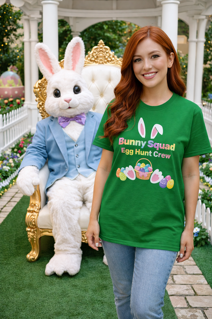 Bunny Squad Tee 2 — Easter Bunny Ears & Colorful Egg Basket Shirt