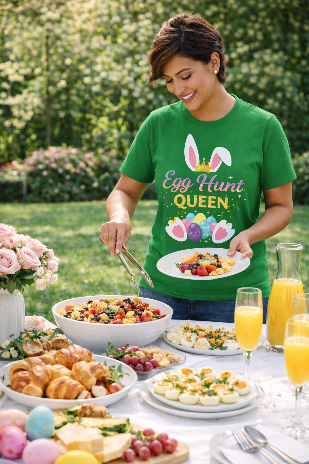 Easter Egg Hunt Queen T-Shirt-1