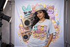 "Chillin' With My Peeps-2" Cute Easter Marshmallow Bunny Graphic Tee