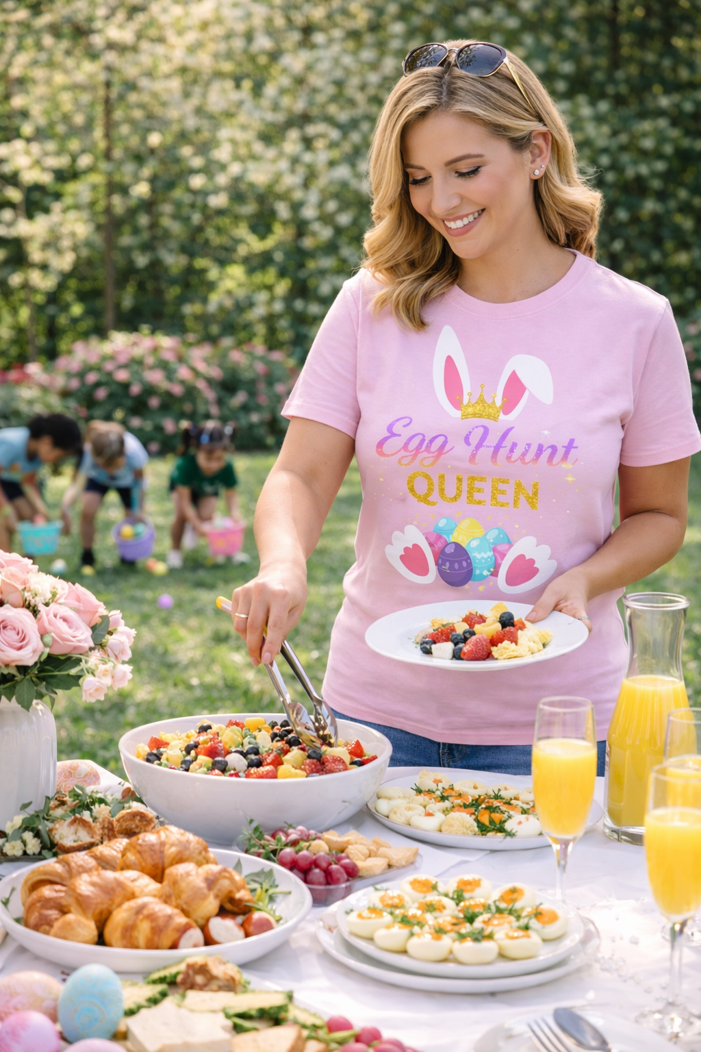 Easter Egg Hunt Queen T-Shirt-1
