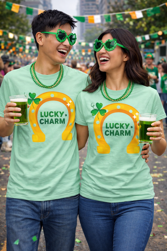 Lucky Charm Horseshoe T-Shirt-St, Patrick's Day
