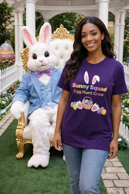 Bunny Squad Tee 2 — Easter Bunny Ears & Colorful Egg Basket Shirt