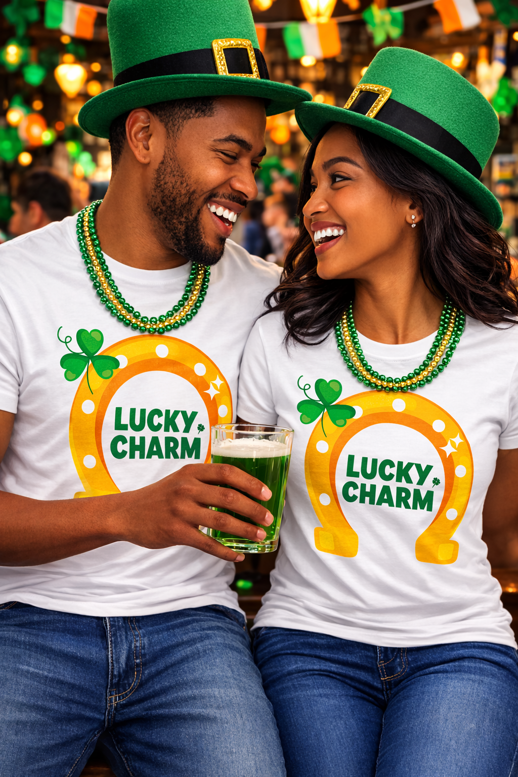 Lucky Charm Horseshoe T-Shirt-St, Patrick's Day