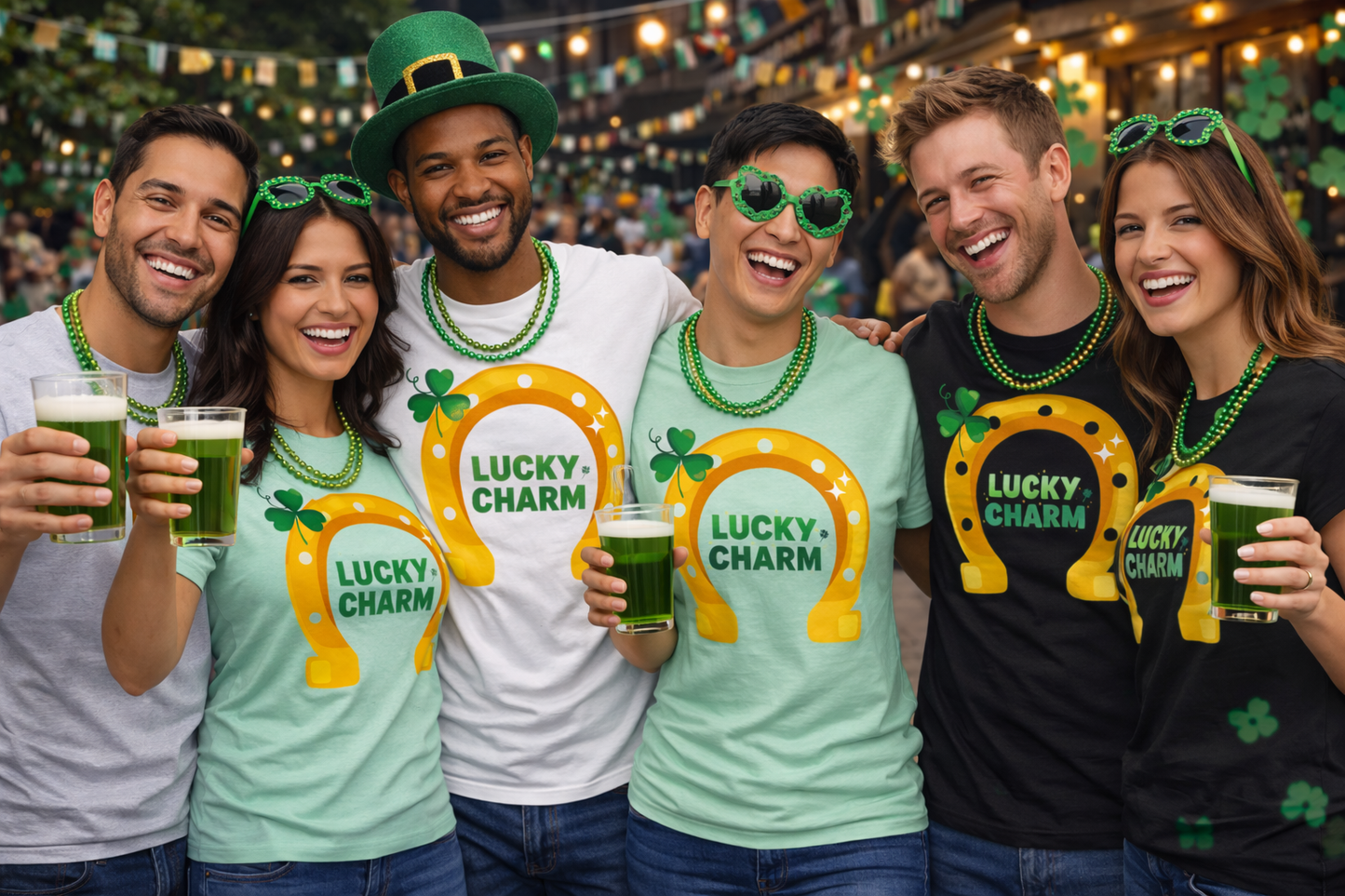 Lucky Charm Horseshoe T-Shirt-St, Patrick's Day